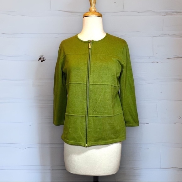 Green Zipper Up Blazer by Jones New York - Picture 1 of 10